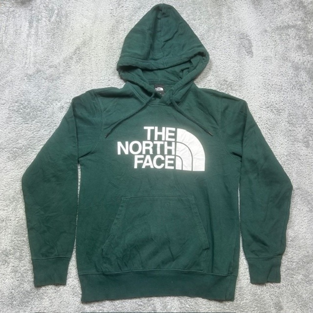 North Face Hoodie Mens Small Green Pullover‎ Logo Sweatshirt Outdoor F22 A7UNL